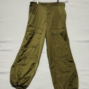 Worth Dark Green Silk Cargo Pants Sz.36